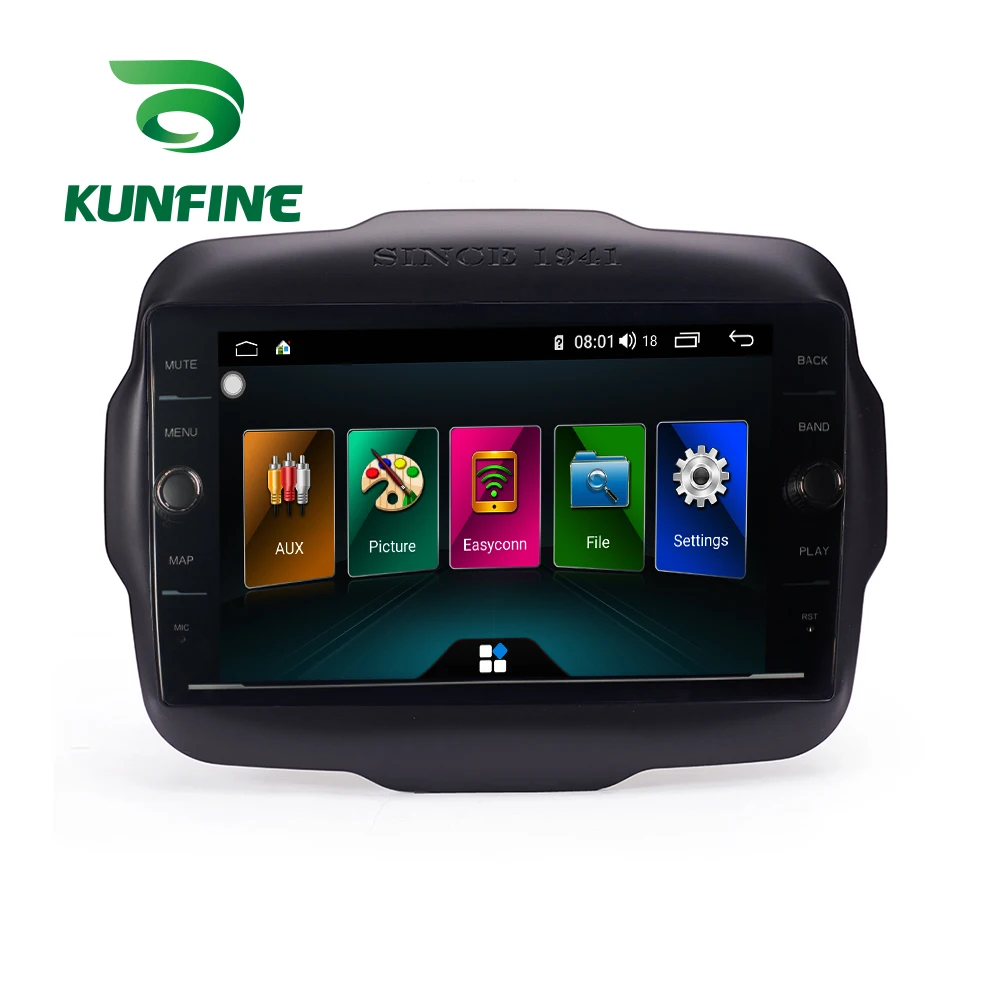 Excellent Octa Core 4GB RAM 64GB ROM Android 8.1 Car DVD GPS Player Deckless Car Stereo for Jeep Renegade 2016 Radio Head Unit Wifi 4G 5