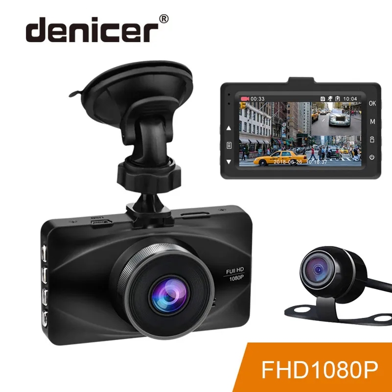 Denicer MD20L двойной объектив Автомобильный видеорегистратор камера Full HD 1080P видео