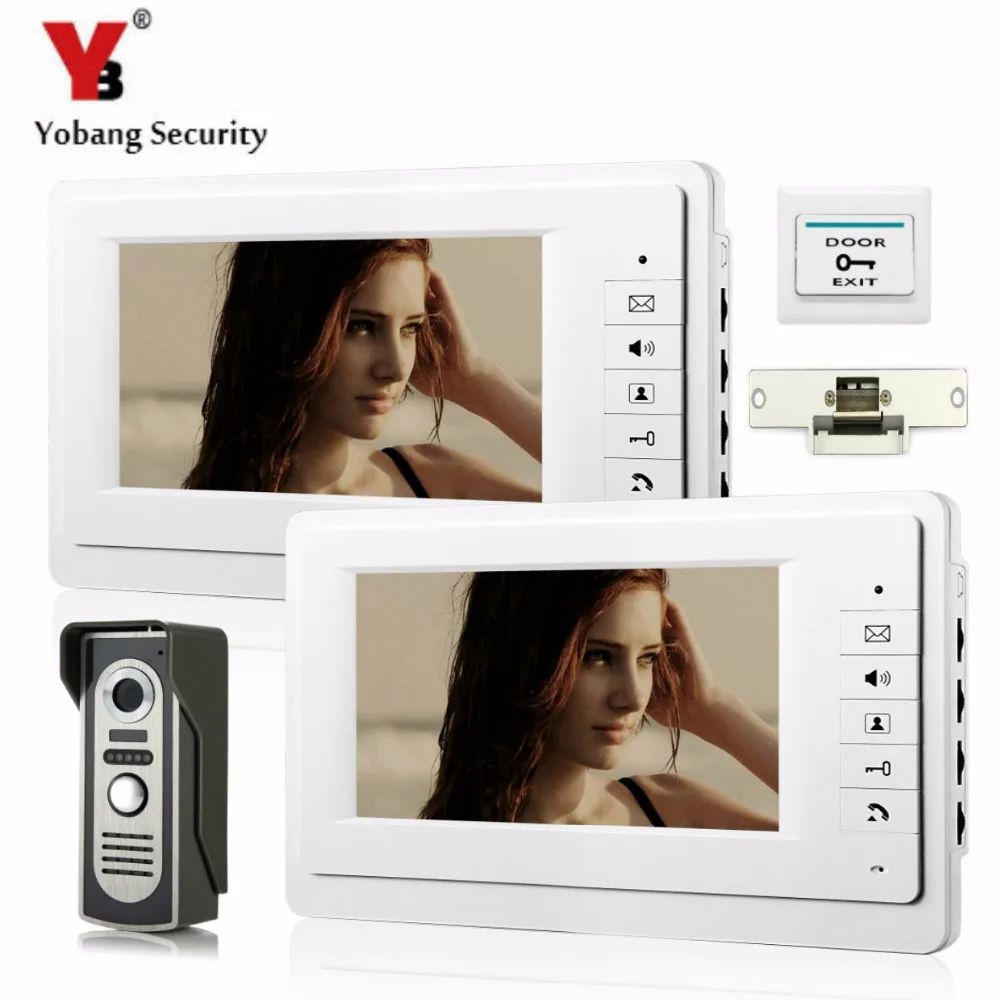 

YobangSecurity Video Door Intercom 7"Inch Monitor Video DoorBell Door Phone Intercom Access Control Home Entry System Door Lock
