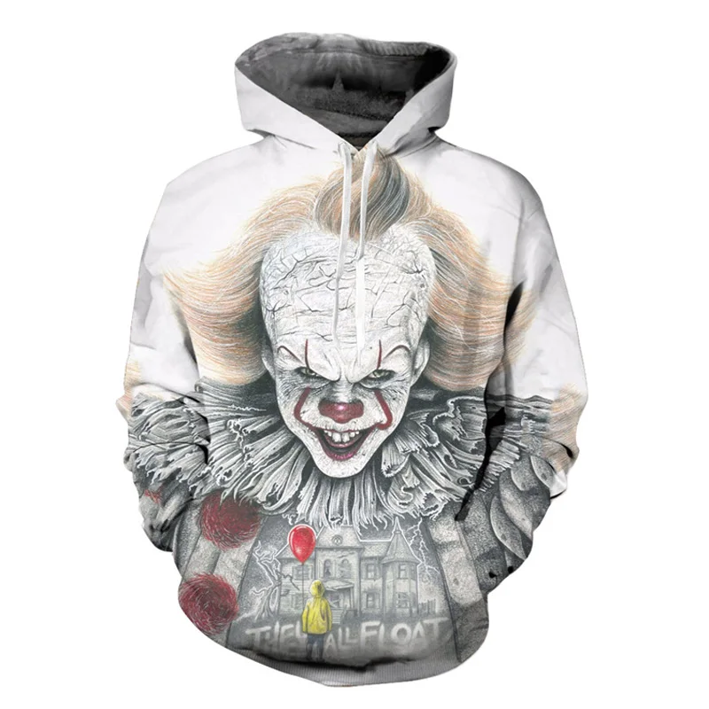 

Pennywise 3D Hoodie Sweatshirt Men Women New Fashion Autumn Winter Sportswear Tracksuit 2019 Clown Print Pullover Hoody Tops 3XL