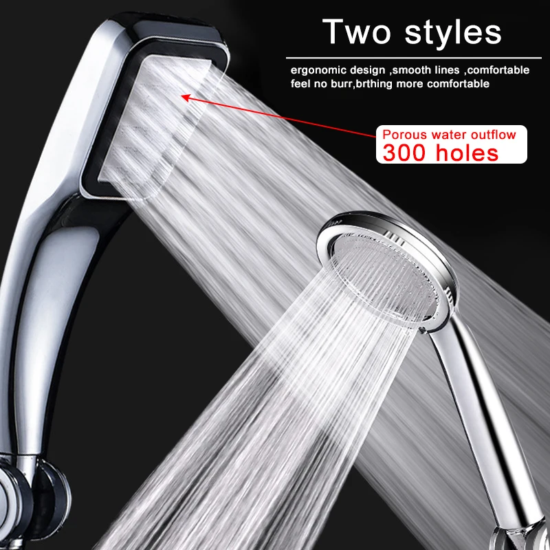 

Hand shower Increase water pressure Washable 300 hole boost water saving resistance shower head Contemporary Bathroom take showe