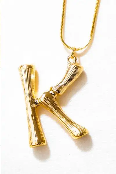 Новинка, ожерелье с большими буквами для женщин, крупное Золотое длинное ожерелье Модные украшения, лучший друг, подарок, подвески, бижутерия - Окраска металла: K