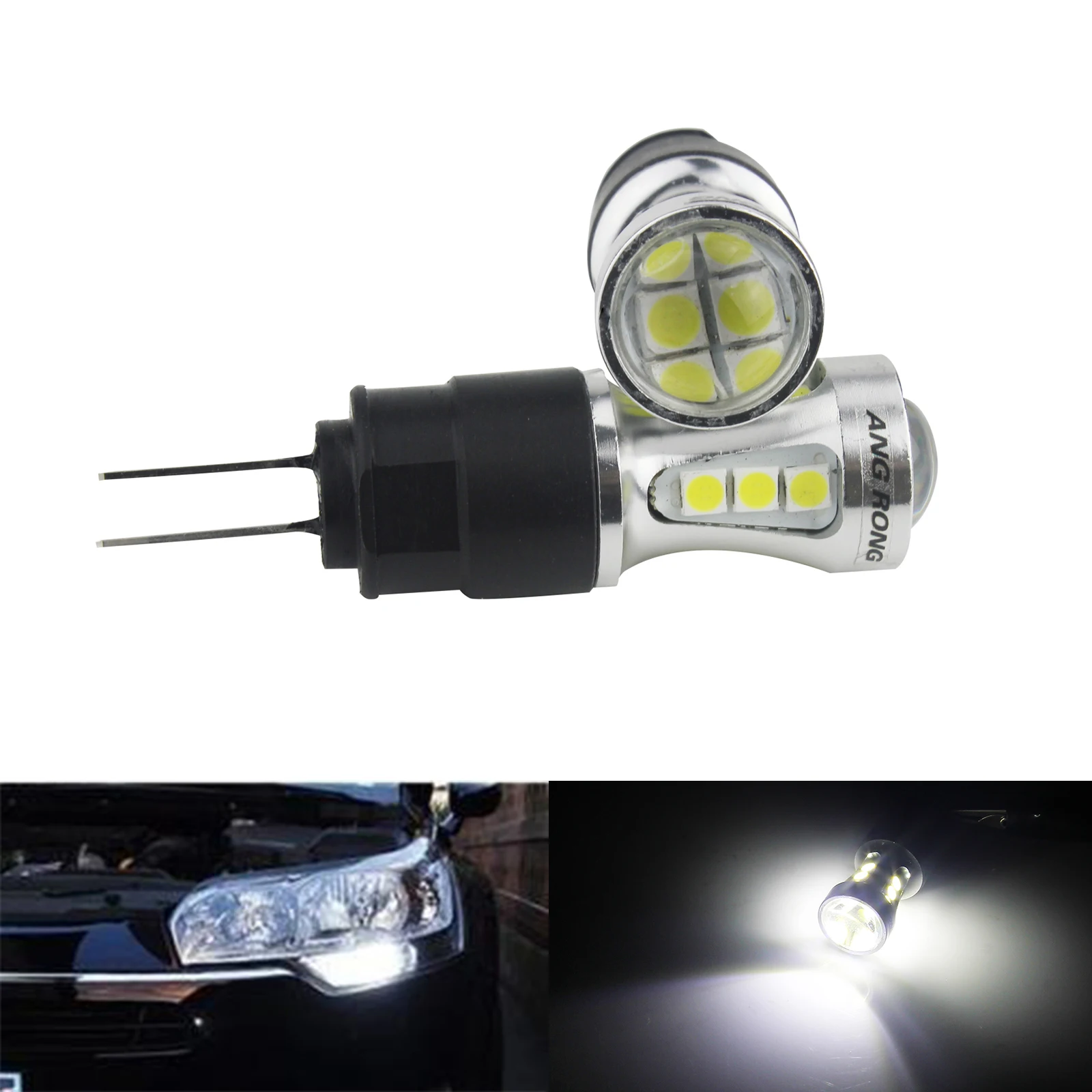ANGRONG 2x HP24W G4 18 SMD светодиодные боковые фары Дневные ходовые огни лампы DRL для