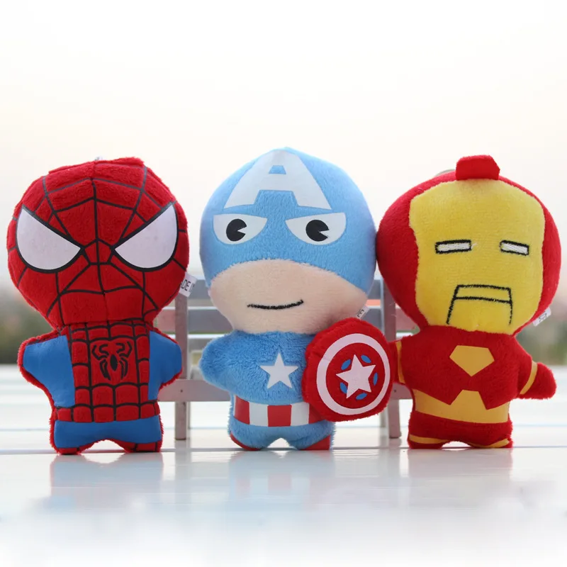 

3pcs/lot Selling stuffed the avengers alliance children gifts toys phone key pendant + free shipping