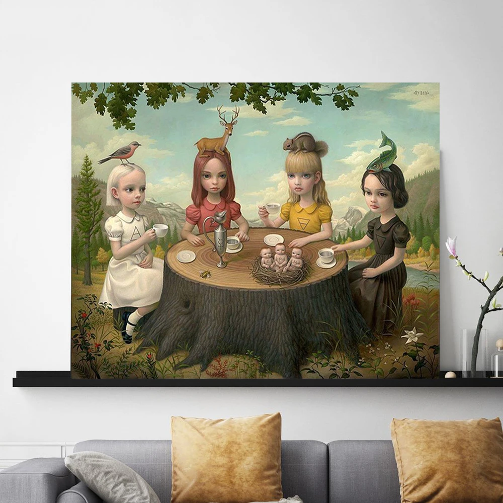 

Mark Ryden Allegory Of The Four Elements Canvas Painting Print Living Room Home Decor Modern Wall Art Oil Painting Poster
