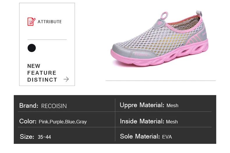  RECOISIN 2019 Shoes women Sneakers Quick-drying Shoes for Woman Lightweight Outdoor Shoes Summer Sport Breathable Aqua Shoes (2)