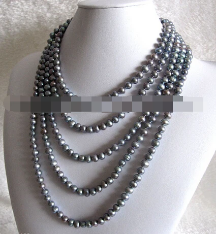 

Jewelr 004747 100" 5-7mm Gray Freshwater Pearl Strand Necklace