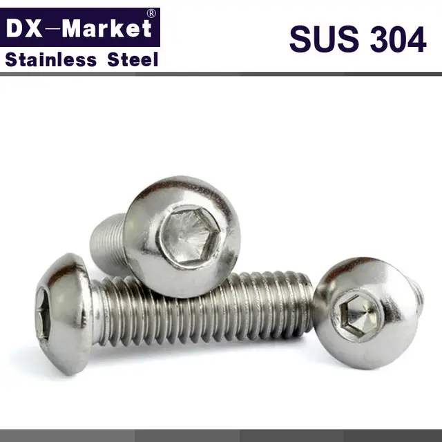 m10 stainless steel bolts , sus304 Metric thread hex socket button head