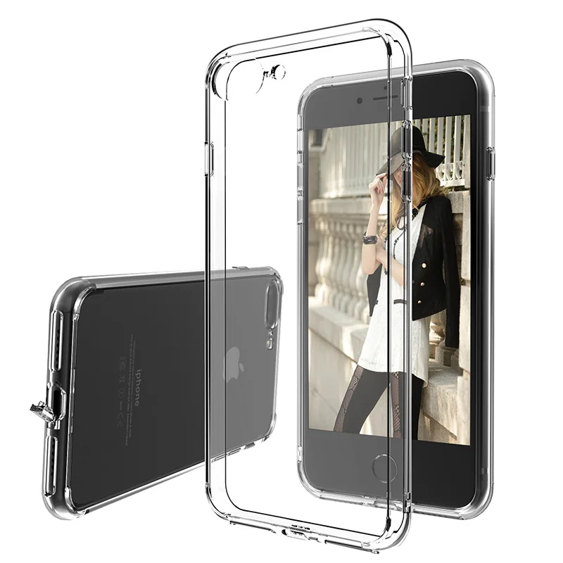For iPhone 8 7 8 Plus Clear Phone Cases,Soft TPU Bumper