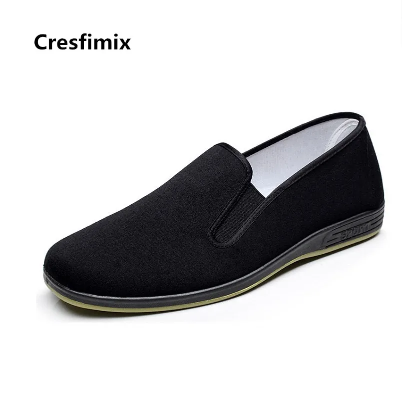 Cresfimix mannelijke schoenen/Мужская модная Нескользящая черная Тканевая обувь Мужская