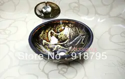 Круглый закаленное Стекло ручной работы Ванная комната сосуд Раковина популярные в Европе столешницей умывальник чаша JN007