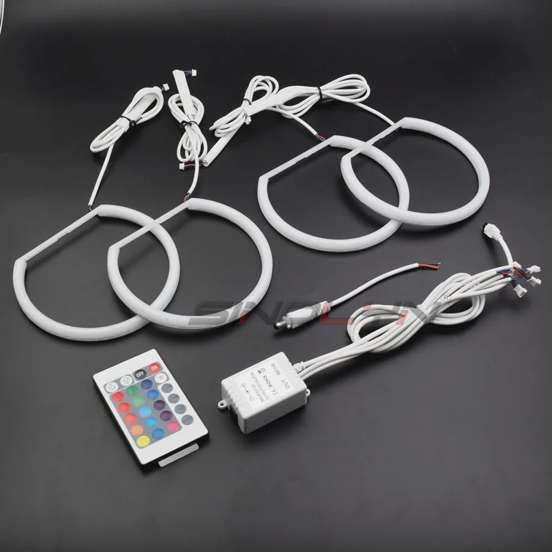  RGB LED Light Angel Eyes DRL Halos Multi-Color For BMW 3 Series E46 Sedan/Wagon/Coupe Halogen Xenon - 33011956618