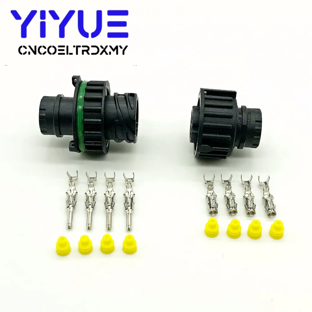 Tyco 4 way male and female automotive electrical plug sealed connector 1-967402-1 1-967325-1 (2)