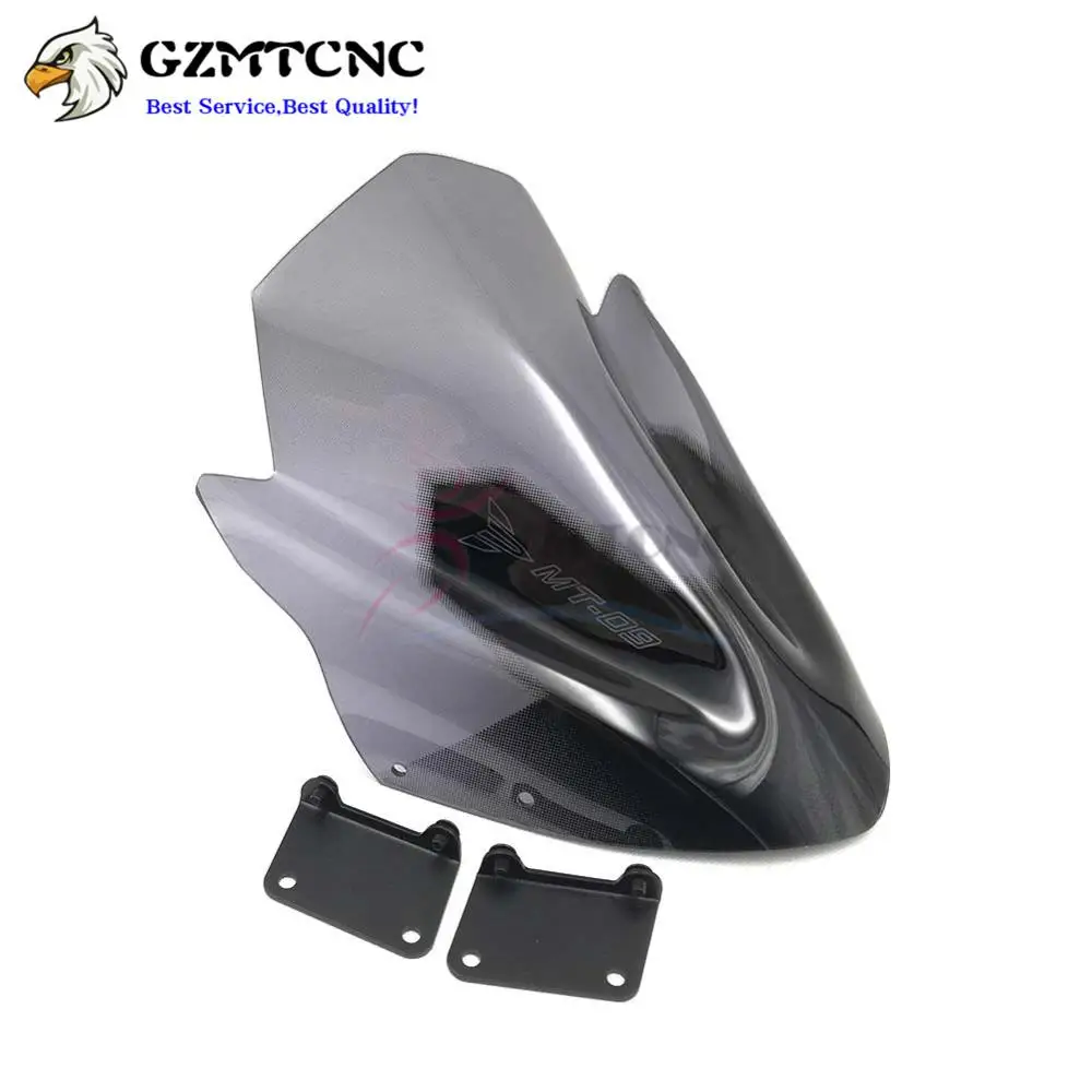 MT 09 FZ 09 13 16 Windshield Double Bubble WindScreen ABS Odometer Shield w/ Mount Kit for