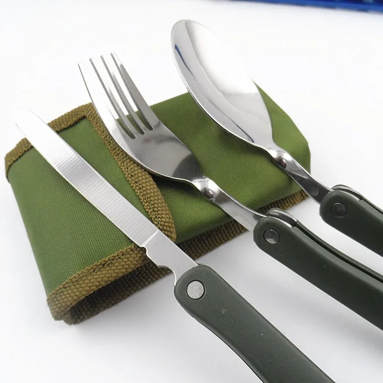 

New Camping Dishes Titanium Camping Cookware Folding Knife Spoon Fork Utensils for Picnic Hiking Travel Tableware Alocs Spork