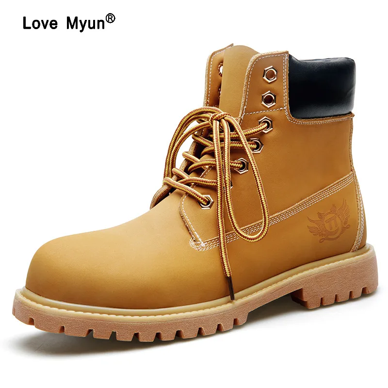 

2018 New Yellow Boots Men Winter Autumn Casual Boots Working Martin Ankle Men Boots Plus Size 38-46 Free Shipping uik90