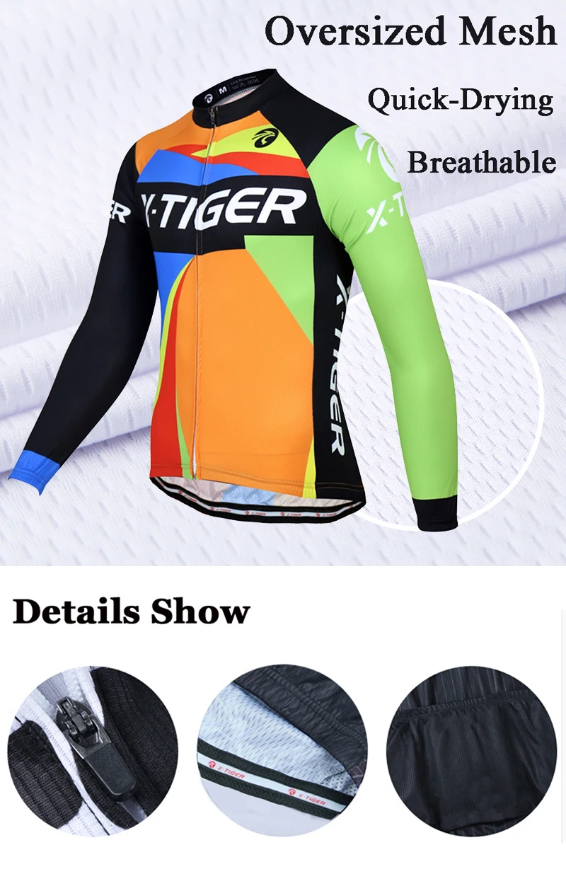 X-Tiger, с длинным рукавом, Ropa Ciclismo Pro, Майки для велоспорта, осень, горный велосипед, одежда для велоспорта/Одежда для гоночного велосипеда для