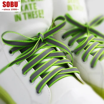 

120cm Men Women Flat 4M Reflect Light Bumper Athletic Running Walking Sports Shoe Laces One Pair V011