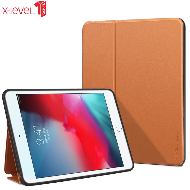 

X-level Book Leather Flip Cases For Apple 2019 New Ipad Mini 5 Premium Ultra Thin Business Sleeping Wakup Leather Cover Case