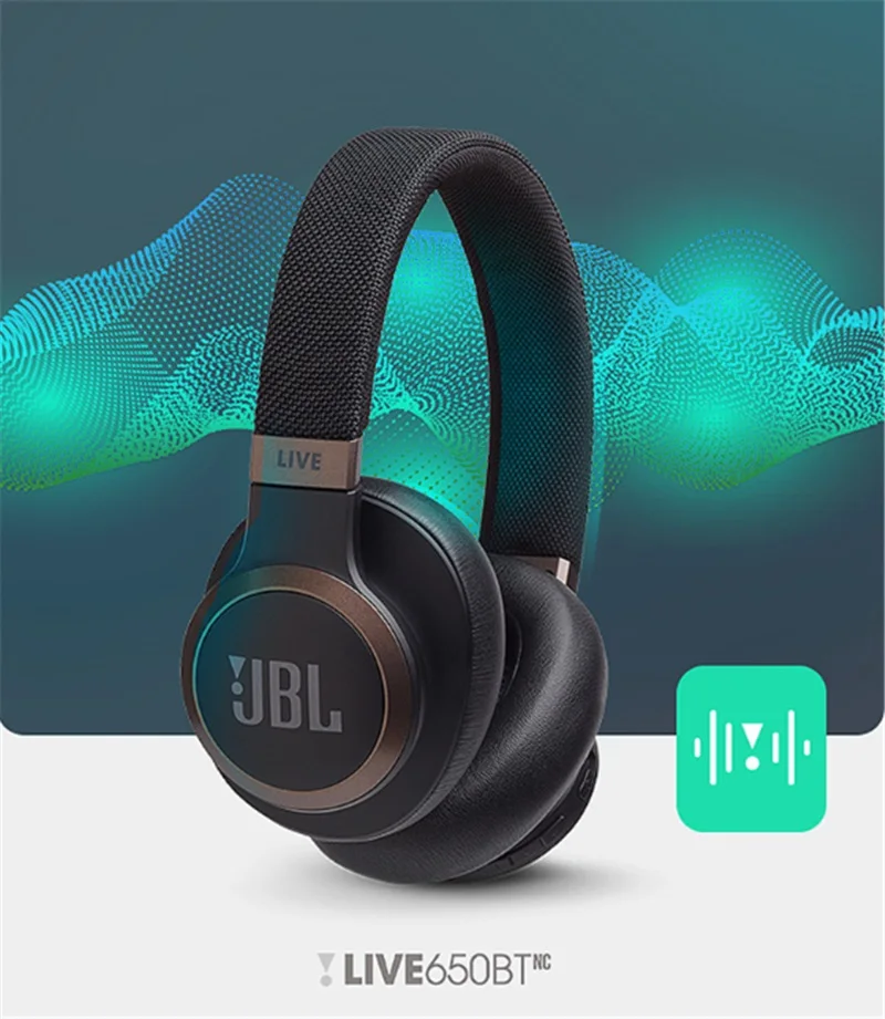 JBL LIVE 650BTNC ANC беспроводные Bluetooth наушники с активным шумоподавлением смарт-Голосовая стерео музыка динамическая игровая гарнитура с микрофоном