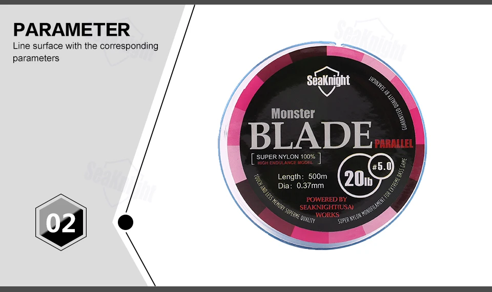 SeaKnight BLADE леска 500 м нейлон 2-35LB материал леска для ловли карпа плавающая леска веревка пресноводная/морская