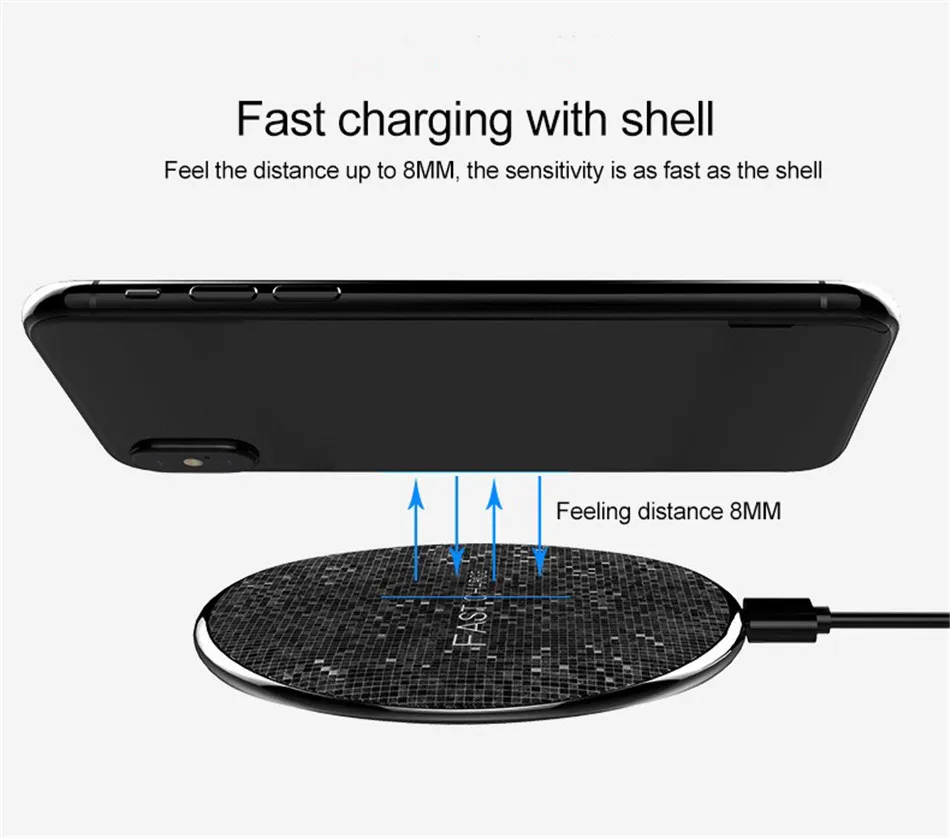 !ACCESS 10W Fast QI Wireless Charging Pad For iPhone X 8 Plus Samsung Galaxy S6 S8 S7 Note 8 Mobile Ultra-thin Wireless Charger (10)