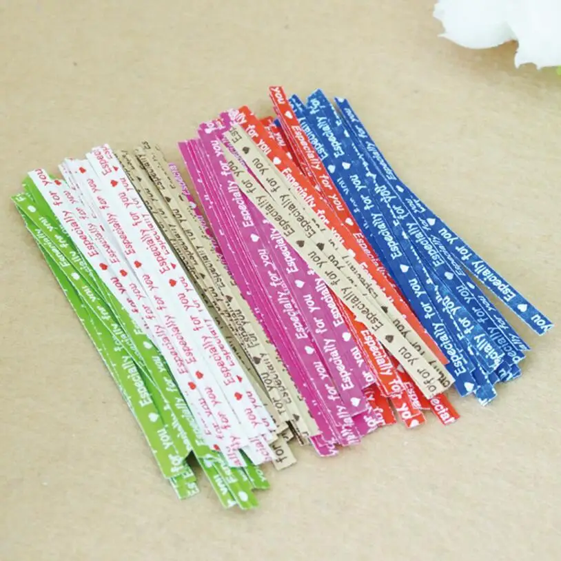 700Pcs/lot Kraft Printed especiallyforyou Twist Ties 9cm length For