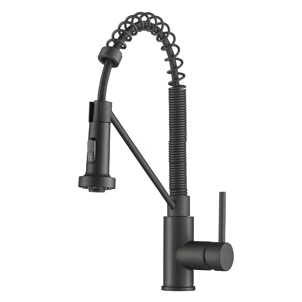 

Single Handle Kitchen Faucet Dual Function Pull-Down Sprayhead Matte Black Brushed Nikcle Kitchen Sink Bar Sink Mixer Tap