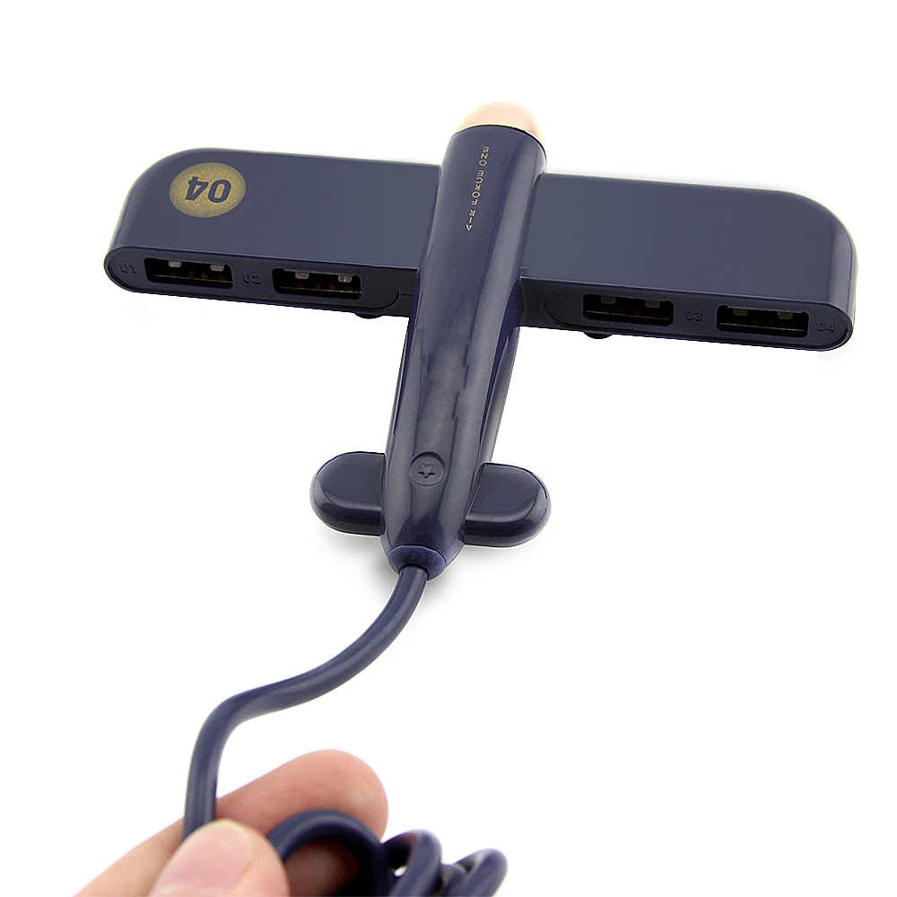 Мульти порты Micro Usb 2,0 концентратор 4 порта комбо мини хаб сплиттер портативный ПК Аксессуары креативный мультфильм Самолет адаптер для Macbook