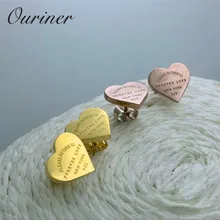 Роскошные серьги в виде сердец цвета розового золота из нержавеющей стали для женщин «Forever love», женские серьги-гвоздики, ювелирные изделия