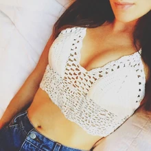 Летняя пляжная одежда сексуальный женский бикини вязаный укороченный топ Boho пляжный бикини-бриллиант Холтер Трикотажная майка-Бюстгальтер с бретелями бикини