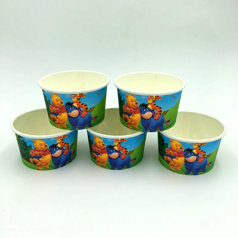 

10PCS/LOT WINNIE THE POOH ICE CREAM CUPS KIDS BIRTHDAY PARTY SUPPLIES WINNIE BIRTHDAY PARTY ICE CREAM BOWLS WHOLESALE ICE CUPS