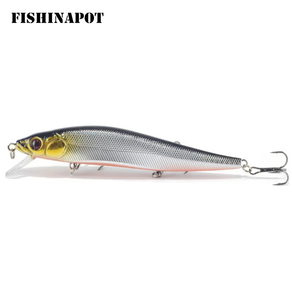 FISHINAPOT бренд 1 шт. плавающая рыболовная приманка в виде гольяна 14 см 23 г с тремя 2 #