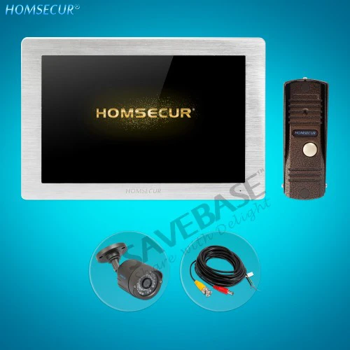 

HOMSECUR 4 Wire Hands-free Video Door Phone Intercom System with 1.3MP Waterproof Camera BC011HD-C+BM714HD-S