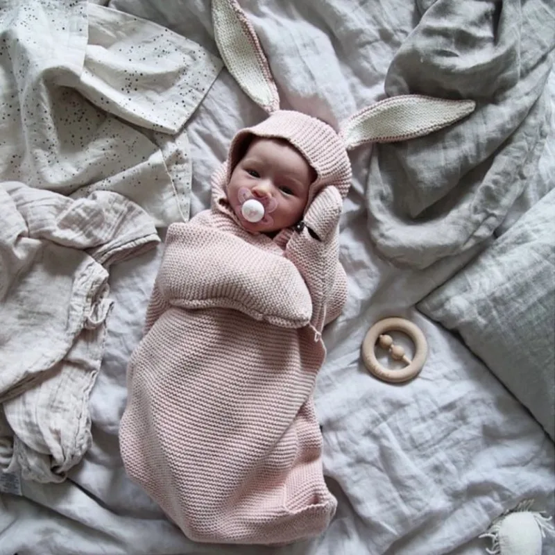1 шт. детские одеяла для новорожденных вязаные чехлы с кроличьими ушками фотография Кролик Стиль пеленать обертывание детские товары