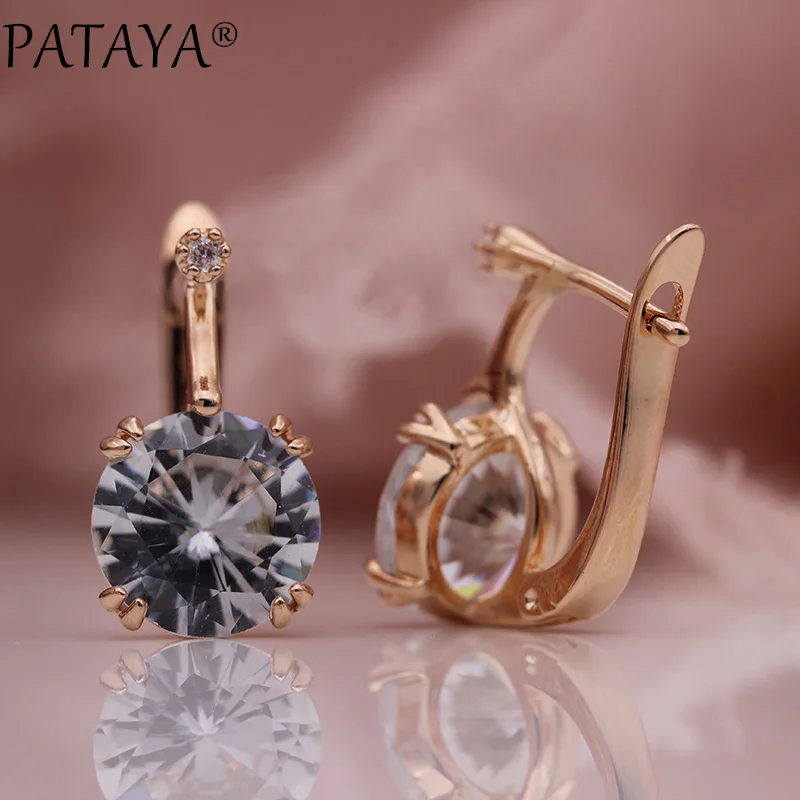 HTB1duaHIFmWBuNjSspdq6zugXXaD - PATAYA 828 Promotion New Round Blue Earrings Women Fashion Noble Wedding Jewelry 585 Rose Gold Natural Zircon Dangle Earrings