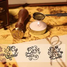 Шесть узоров запечатывания воск штамп спасибо штамп/Любовь/для вас/удача/мисс вас/мой друг