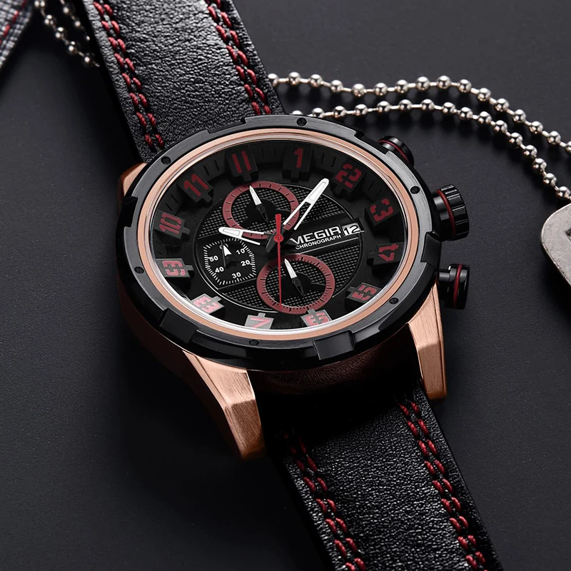

2018 New Fashion Blue Gold Watch Men Quartz Brown Leather Band Mens Watches Top Brand Luxury Waterproof Sport Watch