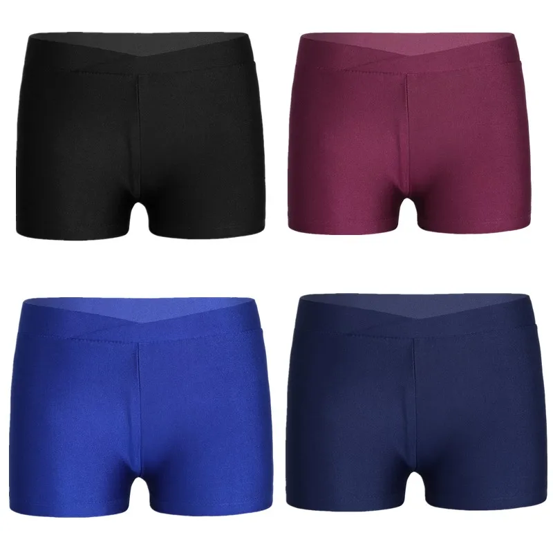 Kids Boys Girls Gymnast Panties V-front Waistband Sports Bottoms Gymnastic Leotard Ballet Shorts for Children Swimsuit Shorts