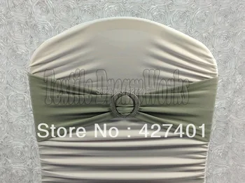 

Hot Sale Light Silver Spandex Bands / Lycra Band /Chair Covers Sash With Round Buckle For Wedding & Banquet
