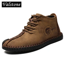 Valstone/качественные мужские винтажные кожаные кроссовки; сезон весна-лето; обувь ручной работы; Уличная обувь в стиле ретро; ботильоны размера плюс 48