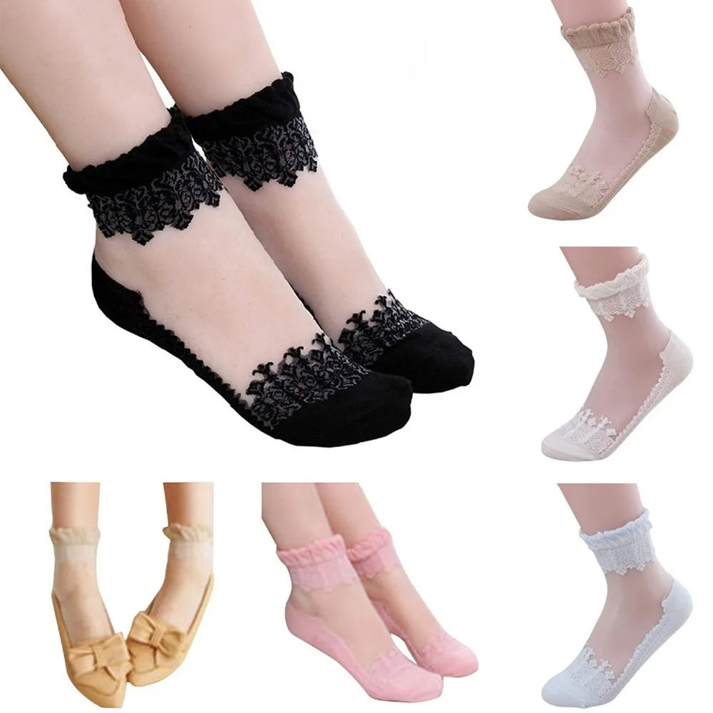 

Women Lace Meias Socks Casual Winter Female Femininas Calcetines Floral Boot Short Socks Christmas Gift Ballet Socks