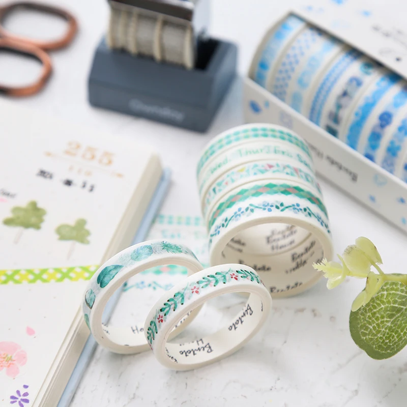 10 рулонов/упаковка свежей бумаги DIY ручка декоративные из рисовой бумаги стикер ленты