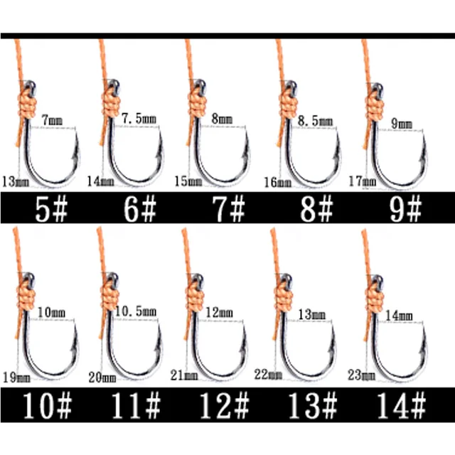 1psc 5 # -14 # Fishhooks Stainless Steel Rigs Swivel Fishing Tackle Lures Pesca Baits Single Hook Combination 5 Hooks Small Hook 3