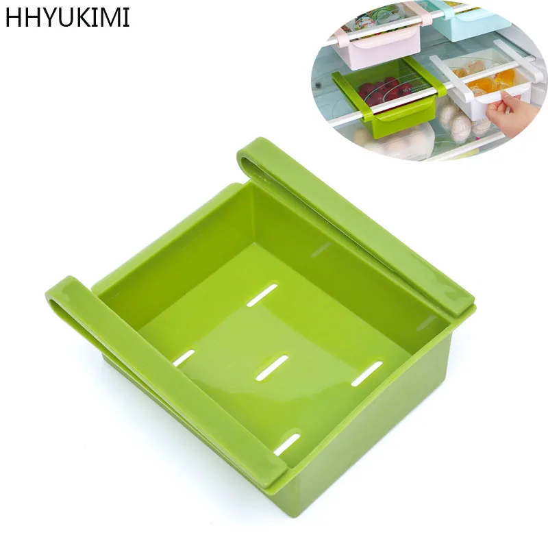 

HHYUKIMI Slide Fridge Storage Rake Freezer Food Storage Boxes Pantry Organizer Bins Container Space-saving Fridge Storage Box