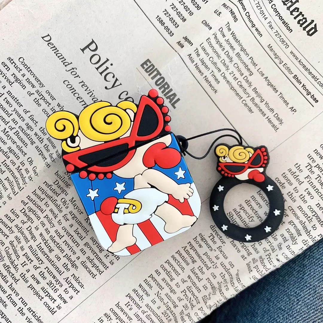 

Japan Cute Hysteric Mini Bluetooth wireless headset Cover Case For Apple AirPods 2 1 Super Lovely 3D Soft silicon Boy Coque Capa
