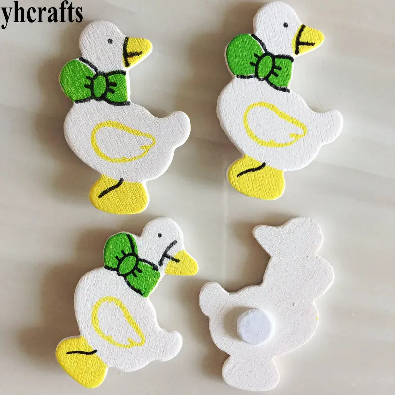 10PCS/LOT White duck wood stickers Spring Easter crafts Scrapbooking kit. Wall Fridge Early learning toys Ornament OEM | Игрушки и хобби