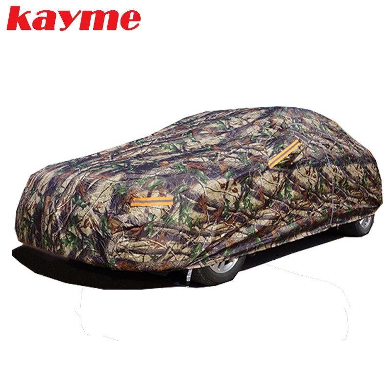 Kayme Camouflage waterproof car covers outdoor cotton sun protection dust rain snow protective suv sedan hatchback cover for car Kayme Camouflage waterproof car covers outdoor cotton sun protection dust rain snow protective suv sedan hatchback cover for car
