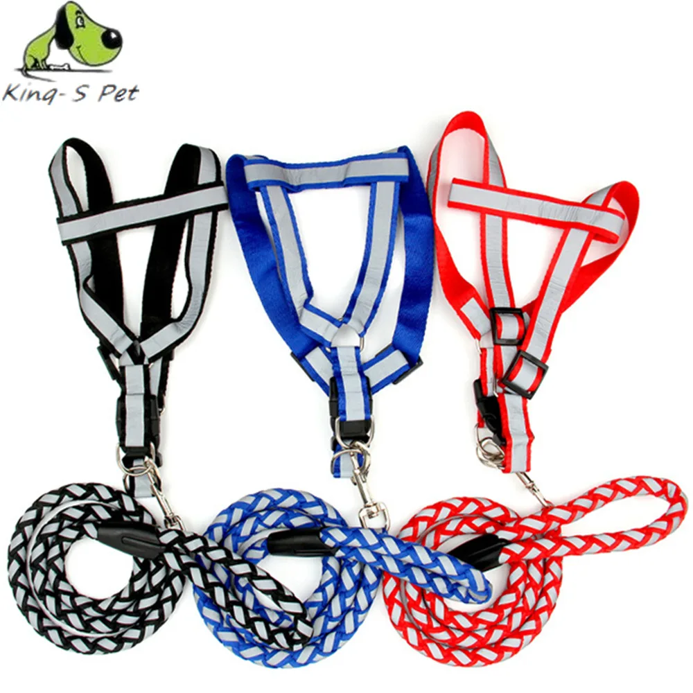 Pet Nylon Harness With Lead Leash Control Restraint Cat Puppy Dog Harness Soft Walk Vest Large