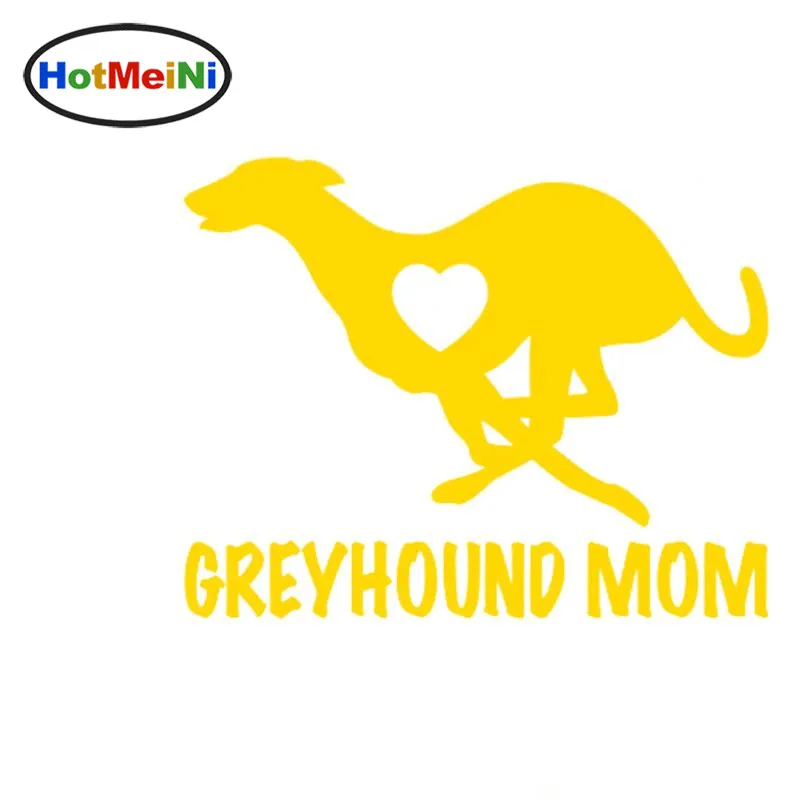 HotMeiNi автомобильный Стайлинг Грейхаунд надписи MOM Love Heart-Dog Puppy виниловая наклейка мотоциклетная Автомобильная наклейка черный/серебристый 12 см* 9 см - Название цвета: Золотой